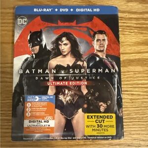 DC Batman v Superman Blu-ray with Red and Black Cover